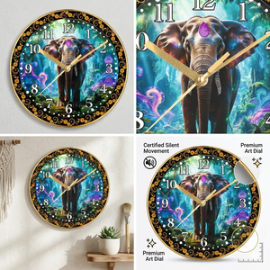 <b>Elephant</b> Design Personalized Printing Wall Clock for Traditional Home <b>Decor</b> - Product Image 3