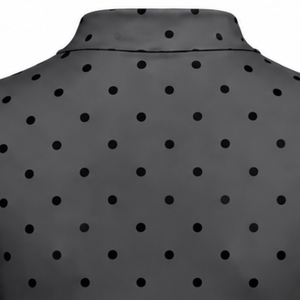 Dark Gray Polka Dot Women <b>Mock</b> <b>Neck</b> Short Sleeve T Shirt Slim Fit Casual Printed Stretch <b>Top</b> Fashion Summer Wear Wholesale Cu - Product Image 4