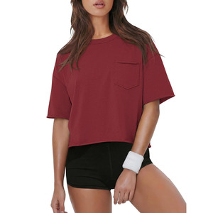 T-shirt court personnalisé avec logo imprimé, t-shirt basique sexy à manches courtes, 100% coton, haut pour femmes, streetwear, gym, t-shirt court confortable - Product Image 5