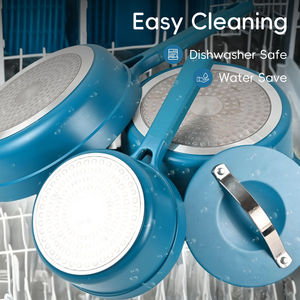 Ensemble de casseroles et poêles en aluminium classiques et durables, adaptés à la cuisine et au four, compatibles lave-vaisselle - Product Image 4