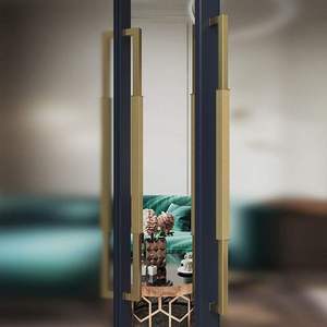 Modern Villa Hotel Glass <b>Handle</b> Box Thickened Stainless Steel Durable Ambidextrous Tempered Frameless Large Minimalist Z/F - Product Image 4
