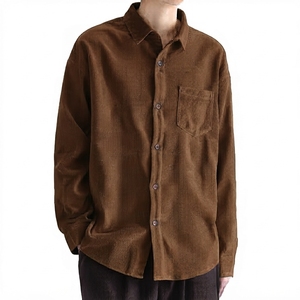 Men's <b>White</b> Long Sleeve Casual Shirt Solid Color Turn-down Collar Full Sleeve Poplin Cotton Spring Wear - Product Image 5