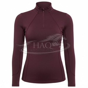 Haut de performance équestre personnalisé à manches longues extensible pour l'entraînement – Vêtement d'équitation - Product Image 1