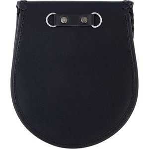 Sporran de Cuero Negro Premium con Diseño Celta Grabado, Emblema de Trébol Plateado, Borde Trenzado, Accesorio Tradicional para Kilt Escocés - Product Image 2