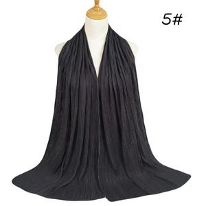 Hijab en jersey de coton de haute qualité pour femmes, foulard côtelé froissé, voile musulman doux, léger et respirant 85x180cm - Product Image 4