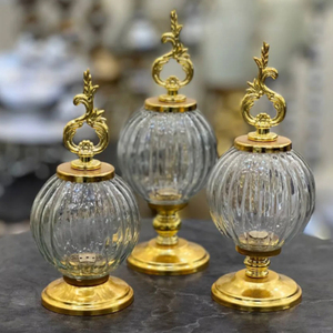 New Arrival Round Shape Gold Finished Brass Metal Decorative Canister <b>Jar</b> Highest Quality Plastic Hot Selling - Product Image 6