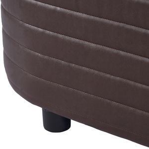 L8133 Brown PU <b>Leather</b> Oval Storage <b>Stool</b> Elegant Comfortable Ottoman Design - Product Image 2