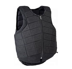 Horse Riding Safety Vest Unisex Breathable Neoprene Zipper Closure Solid Black Equestrian Protection Gear - Product Image 1
