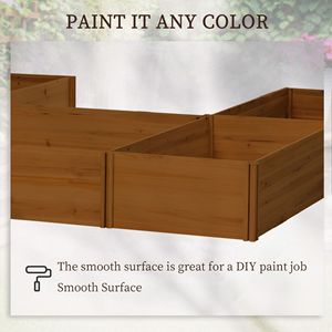 Ensemble de 5 grands bacs à plantes en bois brun pour jardin, 7,5x7,5x1 pied, pour légumes, fleurs et herbes d'extérieur - Product Image 4