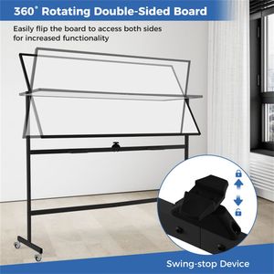 Lavagna Magnetica Girevole a 360 Gradi a Doppia Faccia 182,88x91,44cm con Ruote - Categoria Prodotti Lavagne - Product Image 5