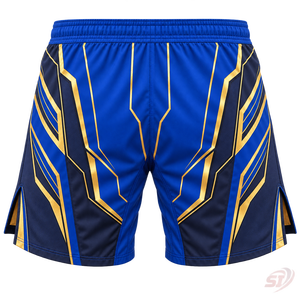 Shorts de combat MMA personnalisés Royal Combat Crest en polyester/coton, séchage rapide, respirants, sublimés, vêtements de sport d'entraînement OEM - Product Image 2