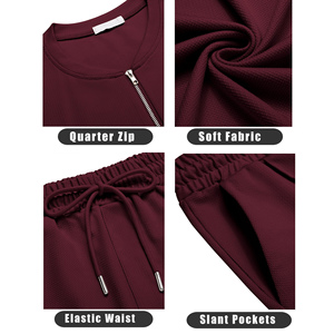 Men 2-piece Summer Quarter Zip Polo Shirt & Shorts <b>Set</b> For Men's Athletic Jogging Training Easy To Wear Short <b>Sets</b> Men's - Product Image 3