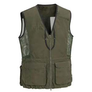 <b>Men's</b> <b>Black</b> Polyester Zipper <b>Vest</b> O-Neck Casual Outer Wear Solid Color Regular Length - Product Image 4