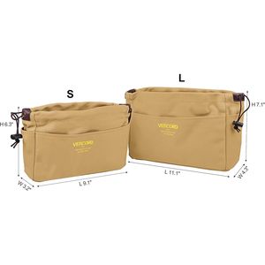 Organizer per Borsa Grande in Tela Color Kaki con 10 Tasche, Inserto Robusto per Borsa da Donna - Product Image 3