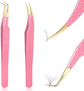 Pinzas para Extensión de Pestañas de Acero Inoxidable, Instrumentos de Belleza - Product Image 1