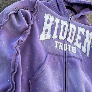 Sweat à capuche en polaire Hidden Truth, respirant, avec poche, coupe classique, unisexe, streetwear décontracté, 350g, pour l'automne - Product Image 4