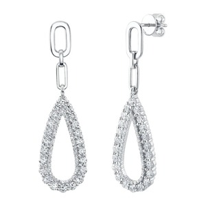 Luxury Women's 925 Silver Teardrop Crystal Drop <b>Earrings</b> Prong Setting Wedding Jewelry - Product Image 1