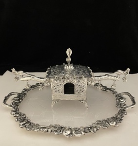 Nouvel arrivage de plateau ovale fait main avec statue de palki pour la décoration intérieure ensemble de plateaux servant des cadeaux de mariage Palki pour la décoration intérieure - Product Image 2