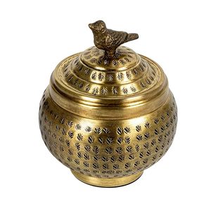 Caja Decorativa de Latón Antiguo de Lujo con Tapa de Pájaro, Caja de Metal Hecha a Mano para Guardar Objetos, Decoración del Hogar - Product Image 3