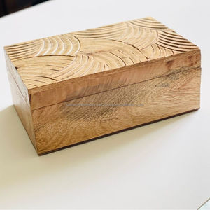 Boîte de rangement en bois d'acacia de mangue solide faite à la main artisanat en bois décoratif écologique avec une finition élégante pour les enseignes et les boîtes murales - Product Image 6
