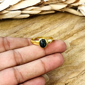 Nouvelles bagues en laiton au design minimaliste, solitaires en labradorite, plaquées or 18 carats pour femmes, alliances délicates en pierres précieuses, vente en gros/OEM/ODM - Product Image 5