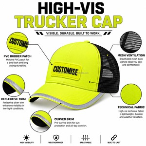 Casquette de camionneur personnalisée avec logo pour hommes, casquette snapback à 5 panneaux avec dos en mesh, casquette de baseball brodée, vente en gros directe d'usine - Product Image 6