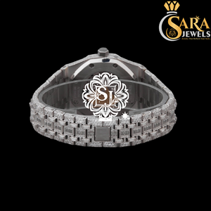 Reloj de pulsera de oro rosa totalmente helado de excelente calidad, reloj de lujo inspirado en Hip Hop para unisex disponible al mejor precio - Product Image 2