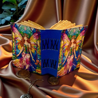 Carnet en cuir artisanal en vitrail multicolore, Grimoire Wiccan, Livre des Ombres, Livre de sorts, Lecture classique, Rajasthan