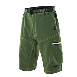 Pantalones Cortos de Trabajo Color Verde Oliva para Hombre, con Bolsillos con Cierre, Transpirables, de Poliéster, para Actividades al Aire Libre - Product Image 3