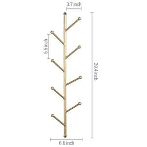 Nordic Style Minimalist Branch <b>Wall</b> Hook Slim Gold Metal Standing-Effect Rack Creative Vertical <b>Wall</b> Art Hanger for Modern - Product Image 3