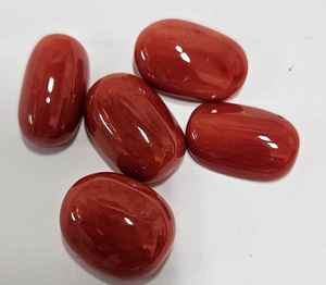 Coral reciclado italiano de forma ovalada y plana, gema de mejor calidad, gema suelta para la fabricación de joyas. - Product Image 1