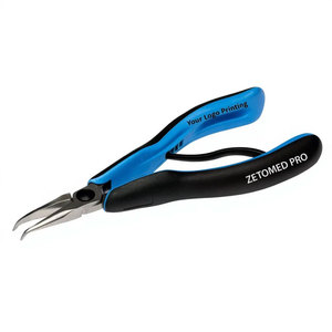 Pince à bec courbé en acier inoxydable pour la fabrication de bijoux |   Outil manuel de précision ergonomique en acier inoxydable avec poignée à double prise - Product Image 1