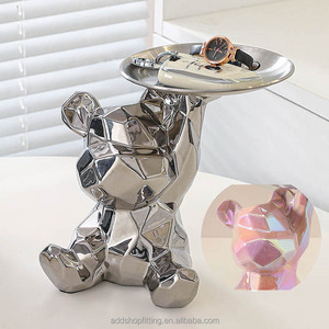 3D 6สีถาดหมีเซรามิกมัลติฟังก์ชั่นทันสมัยสำหรับตกแต่งบ้านชามเก็บจานรูปปั้นเครื่องประดับที่วางกุญแจ - Product Image 1