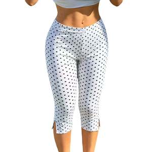 High Waist <b>White</b> Paisley Ankle-Length Tummy Control Shapewear Bohemian Stretch Knitted Spandex Women's Casual Sporty Yoga <b>Pants</b> - Product Image 1