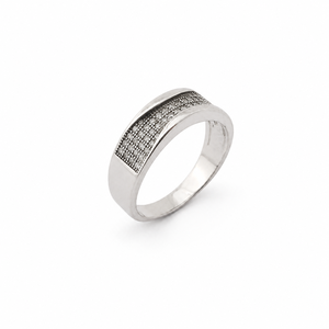 925 Sterling <b>Silver</b> Micro Pave Cubic Zirconia Band <b>Ring</b> for <b>Men</b> Wedding Party Daily Wear High Polish Finish - Product Image 3