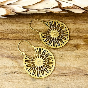 Nuevos Aretes de Aro Boho Mandala, Estilo Bohemia Tribal, de Latón, para Mujer, Chapados en Oro de 18k, Filigrana Geométrica, para Fiesta, Venta al por Mayor/OEM/ODM - Product Image 5