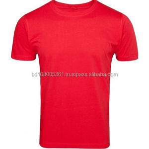 T-shirt à manches courtes et col rond pour hommes, Logo et Design personnalisés, couleur rouge, haute qualité exportation, du Bangladesh, - Product Image 3