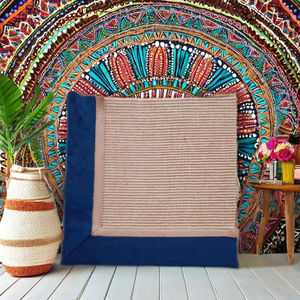 Alfombra de yute hecha a mano exótica, Alfombra tejida Natural ecológica para dormitorio bohemio, sala de estar, decoración del hogar, diseño llamativo duradero - Product Image 1