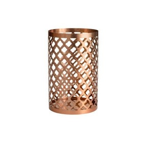 Brass Cylinder Candle Holder With Geometric Cutouts <b>Heat</b> Resistant Home Decoration - Product Image 2