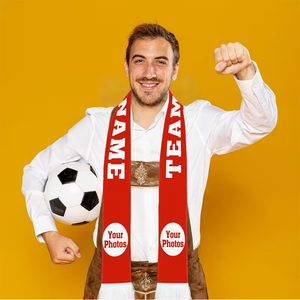 Bufandas de Fútbol en Oferta, Color Rojo, Logotipo Vintage, Bufanda Deportiva para Fanáticos del Club de Fútbol, Bufanda Estampada para Hombres - Product Image 4