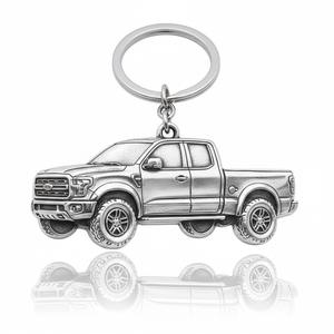 Llavero de metal personalizado con forma recortada de coche, esmaltado suave, recuerdo para niños. - Product Image 5