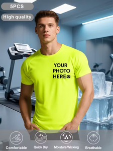 Men's Performance T-Shirts O-Neck Back Neck Lightweight Breathable Moisture-Wicking Quick-Drying Eco-Friendly 100% Polyester - Product Image 3