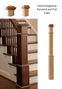 Panneau décoratif traditionnel en chêne blanc cannelé, nouveau modèle de meneau de 55 pouces avec manchon réglable pour toute escalier ou balcon - Product Image 6