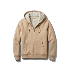 Sweat à capuche en molleton d'hiver 100 % coton de haute qualité, respirant, épais, surdimensionné, avec plusieurs poches, personnalisable avec logo - Product Image 1