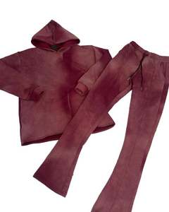 Conjunto de Dos Piezas Personalizado para Hombre, Sudadera con Estampado y Pantalones Deportivos con Efecto Deslavado - Product Image 1