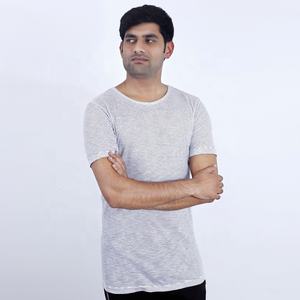 Camiseta de media manga de alta calidad para hombre tela de punto de verano transpirable con cuello redondo estampado personalizado con logotipo bordado - Product Image 2