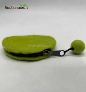 Handmade Eco-Friendly Wool Felt Round Coin <b>Purse</b> Sustainable Artisan <b>Small</b> Zipper Pouch Colorful Felt Earbud Organizer - Product Image 2