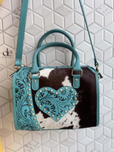 Bolso de Hombro de Cuero de Alta Calidad, Nuevo, Tallado a Mano, Estilo Bohemio, con Pelo de Vaca, Hecho a Mano, Elegante - Product Image 3
