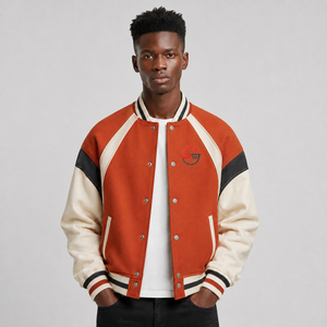 Hot Selling Men Varsity Jacket Custom Logo Soft Comfortable Casual Baseball Bomber Streetwear Varsity Jacket Wholesale - Product Image 1
