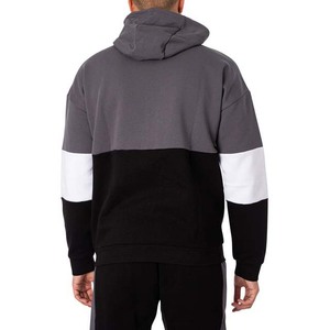 Survêtement gris pour homme avec blocs de couleur, fermeture éclair intégrale, capuche, coupe décontractée, en polyester et coton, pour l'automne, avec poches latérales - Product Image 5